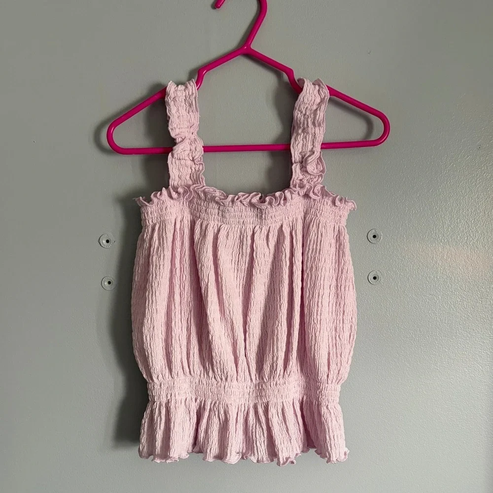 Old Navy Tiny Dancer Pink Smocked Peplum Tank Top Girls 3T 762277-01